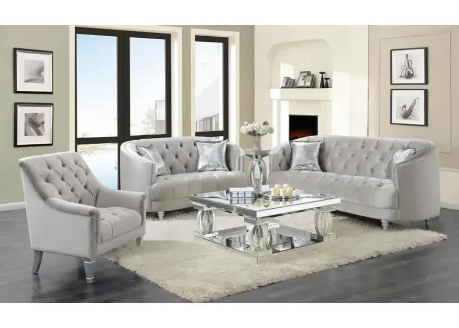 Avonlea 3-piece Tufted Living Room Set Grey