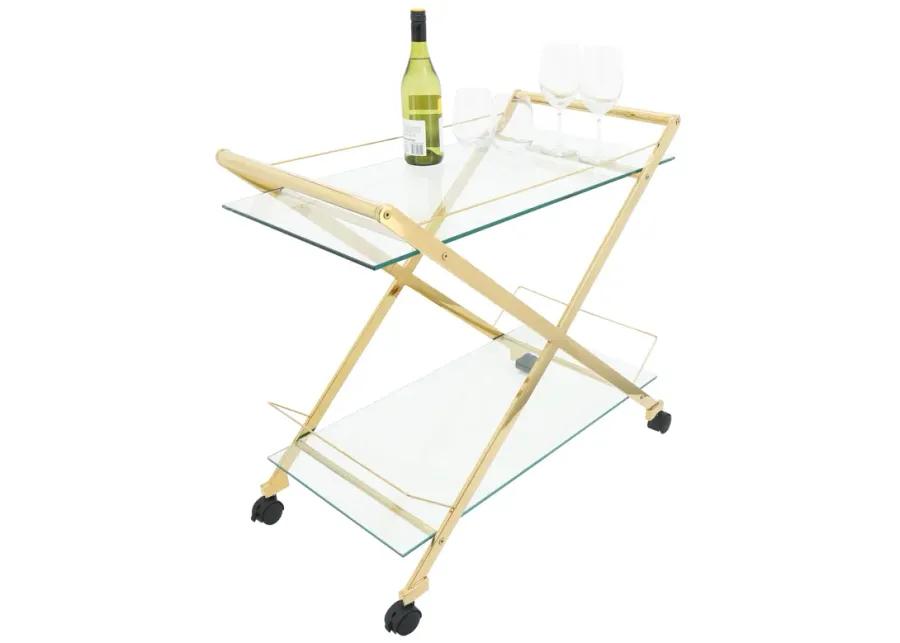 Trolley Rolling 2-Tier Bar Cart