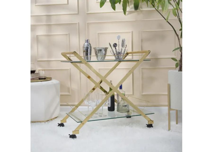 Trolley Rolling 2-Tier Bar Cart