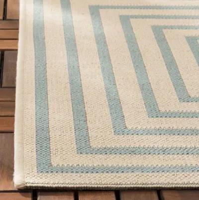 Safavieh BEACH HOUSE Collection BHS123L-5 Cream / Aqua 5'-3" X 7'-6"