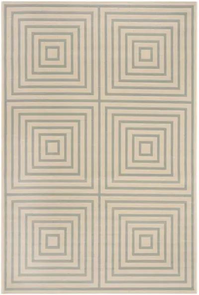 Safavieh BEACH HOUSE Collection BHS123L-5 Cream / Aqua 5'-3" X 7'-6"