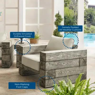 Manteo Rustic Coastal  Sunbrella® Outdoor Armchair