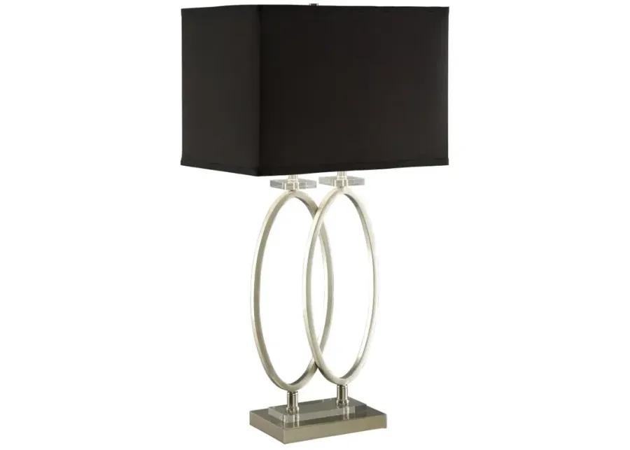 Izuku Rectangular Shade Table Lamp Black and Brushed Nickel