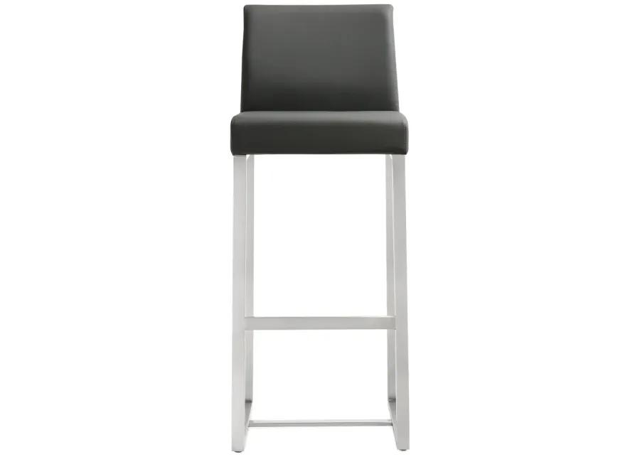 denmark grey stainless steel barstool (set of 2)