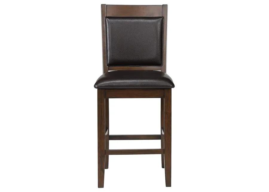 Dewey Upholstered Counter Height Chairs with Footrest (Set of 2) Brown and Walnut