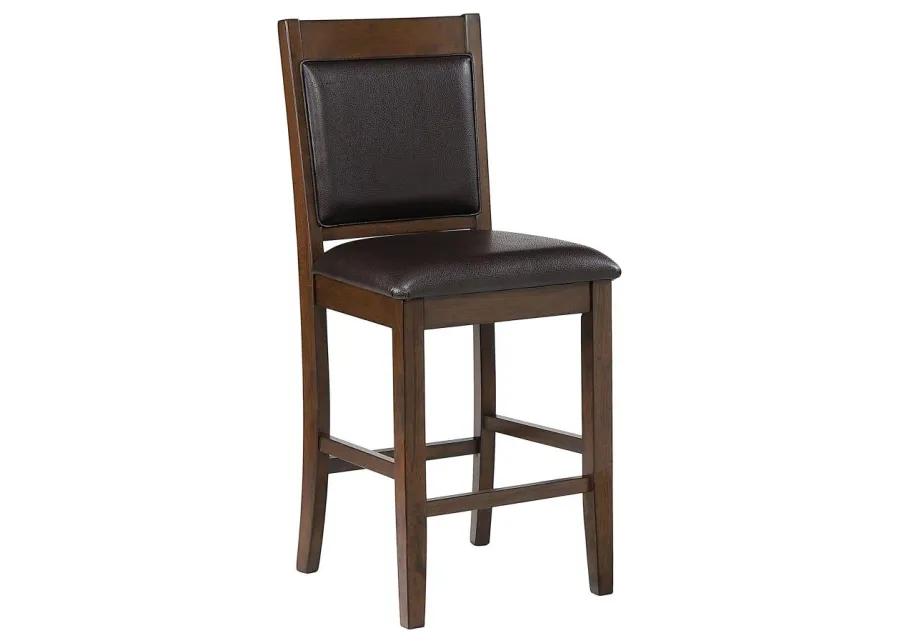 Dewey Upholstered Counter Height Chairs with Footrest (Set of 2) Brown and Walnut