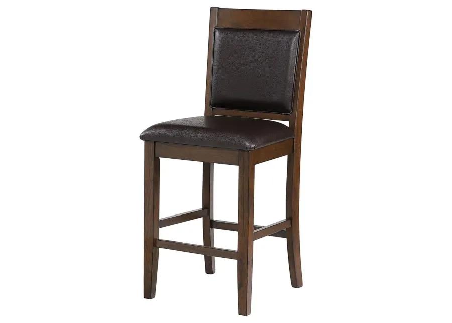 Dewey Upholstered Counter Height Chairs with Footrest (Set of 2) Brown and Walnut