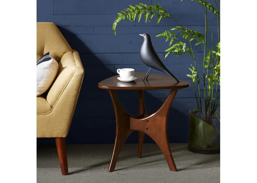 INK+IVY Blaze Brown Triangle Wood Side Table