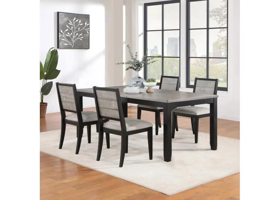 Elodie 5-piece Dining Table Set with Extension Leaf Grey and Black