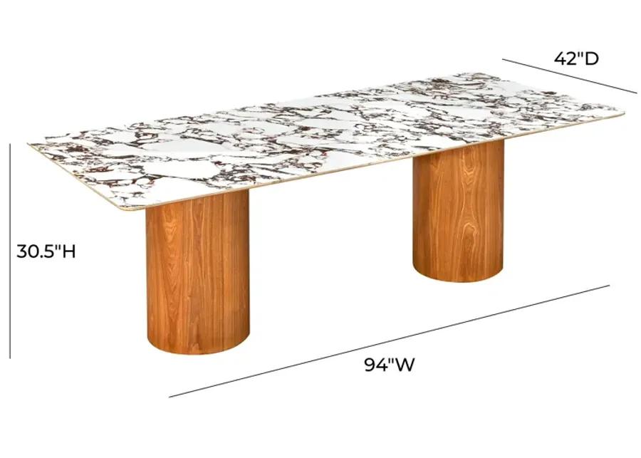 Tamara Marble Ceramic Rectangular Dining Table