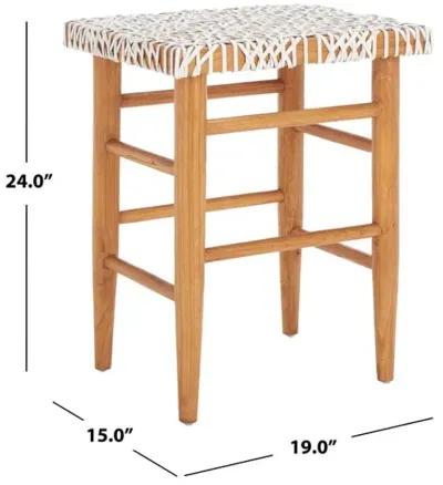 KALEO WOVEN LEATHER COUNTER STOOL