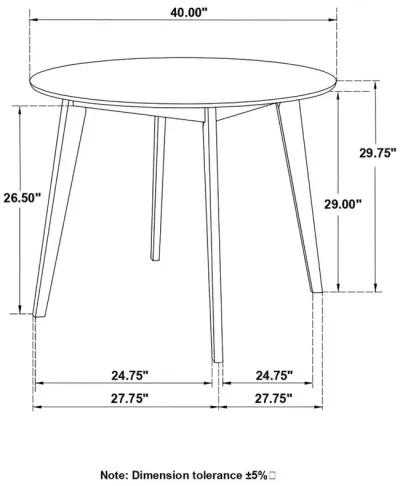 Breckenridge Round Dining Table Matte White and Natural Oak