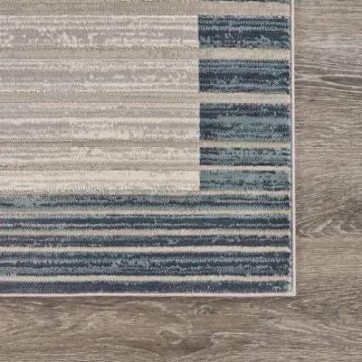 Imagica Neutral Inversed Ocean Striped Contemporary Runner Rug 2'2" x 7'7"