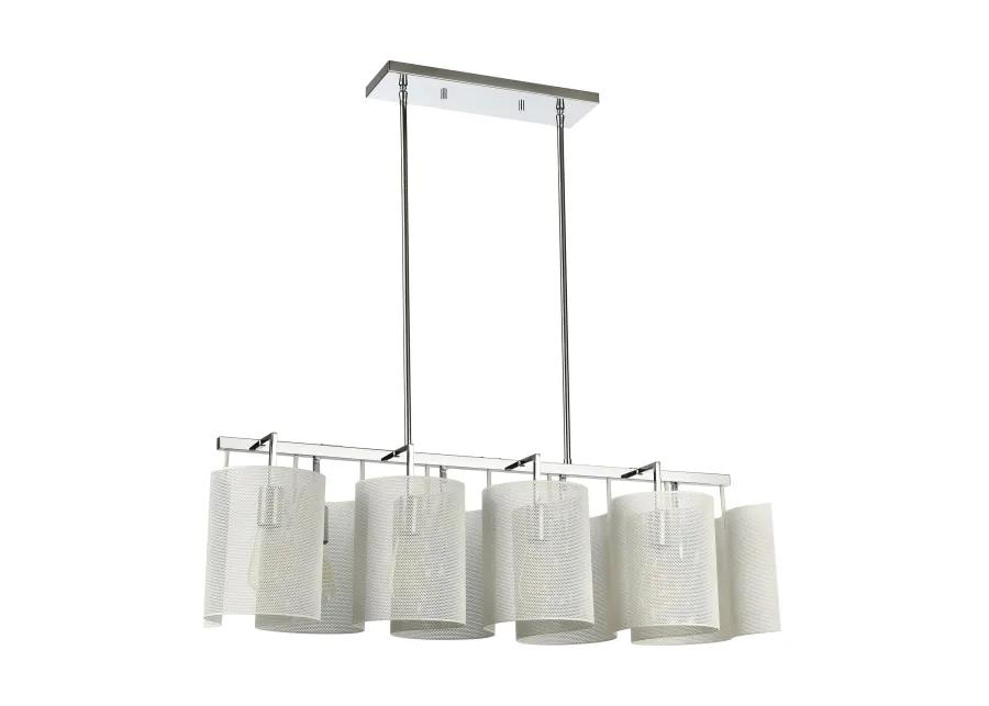 Santa Barbara 40" Wide 8-Light Linear Chandelier - Matte White