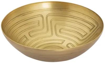 Maze Etched Bowl - Set of 3 Brass