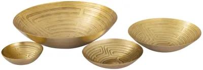 Maze Etched Bowl - Set of 3 Brass