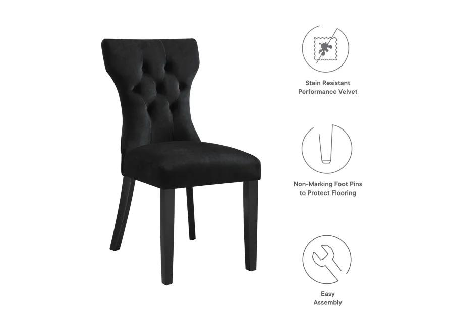 Silhouette Performance Velvet Dining Chairs - Set of 2