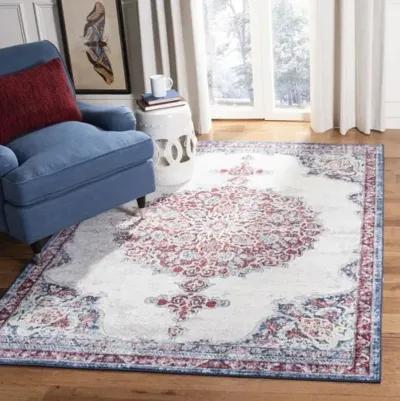 Brentwood 867 Ivory / Red 6' X 9' Medium Rectangle Powerloomed Rug