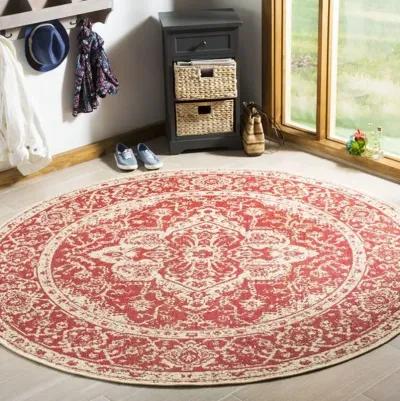 LINDEN 137 Collection LND137Q-8R Red / Creme 8' X 8' Round