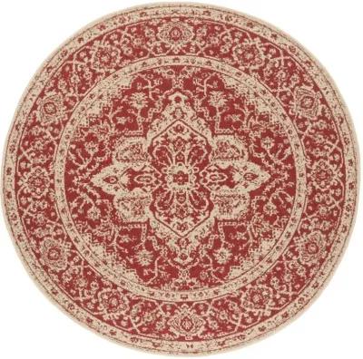 LINDEN 137 Collection LND137Q-8R Red / Creme 8' X 8' Round