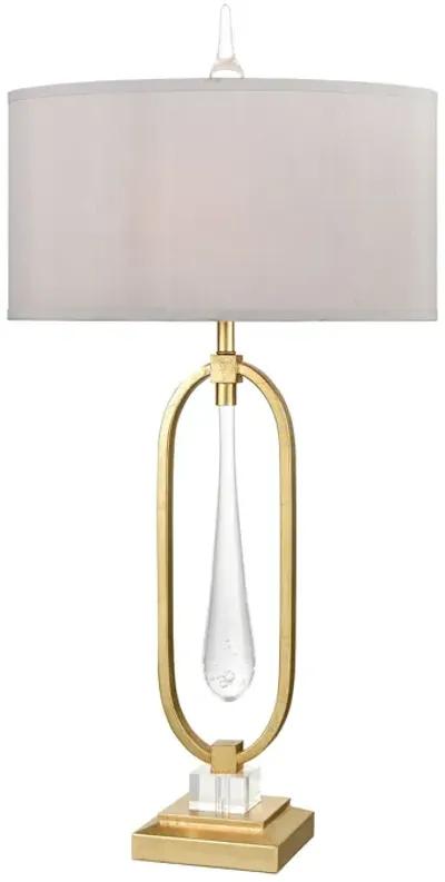 Spring Loaded 36'' High 1-Light Table Lamp - Gold Leaf - Includes LED Bulb