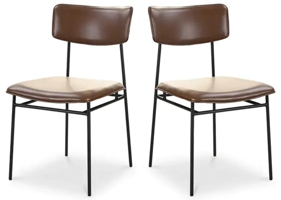 SAILOR DINING CHAIR DARK BROWN-SET OF TWO