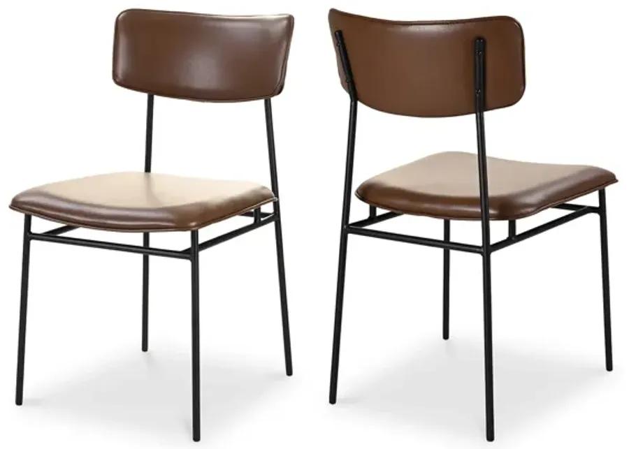 SAILOR DINING CHAIR DARK BROWN-SET OF TWO