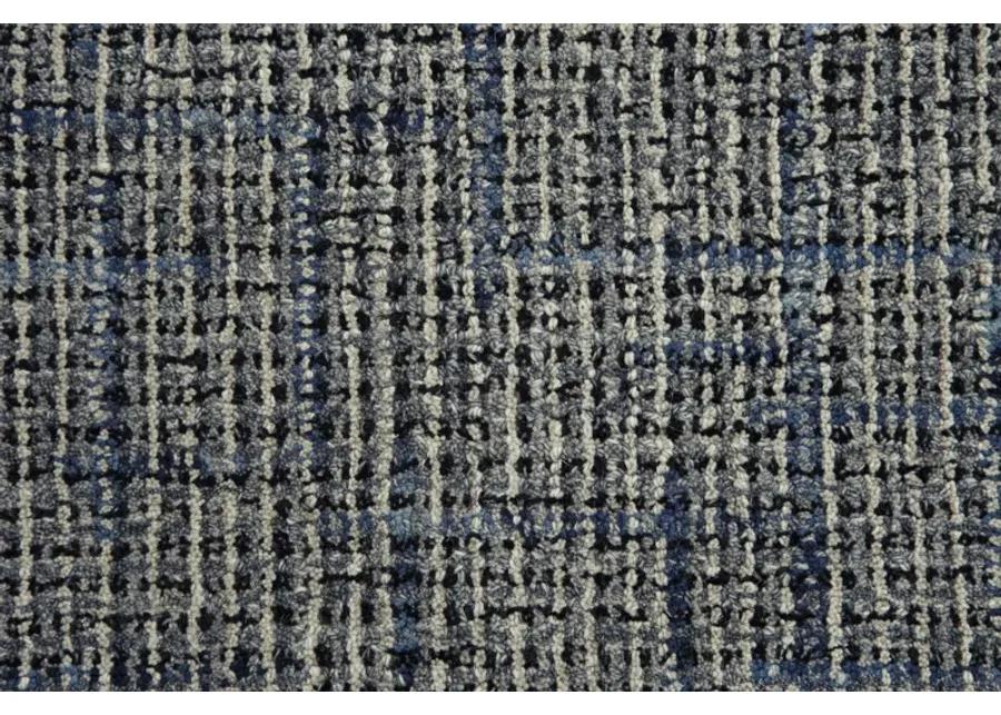 Ironwood Blue Checked/Solid Wool 8'6" x 11'6" Rectangle Rug