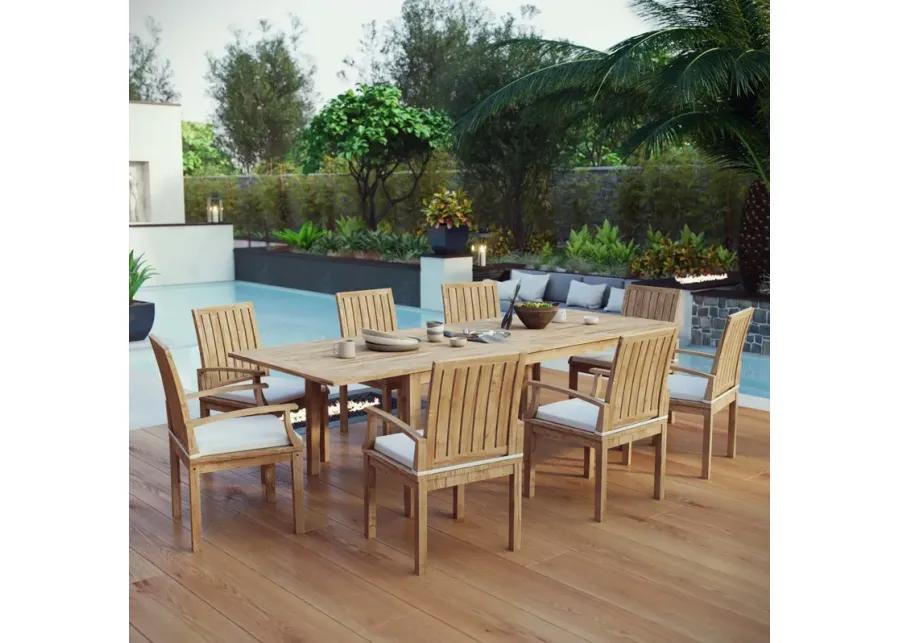 Marina 9 Piece Outdoor Patio Teak Dining Set