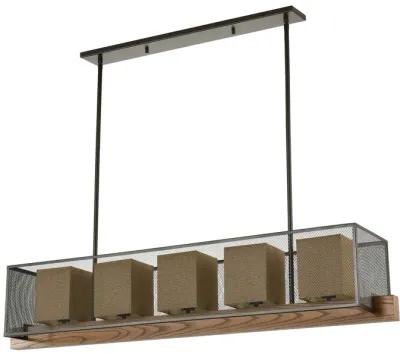 Crossbeam 57" Wide 5-Light Linear Chandelier - Oil Rubbed Bronze