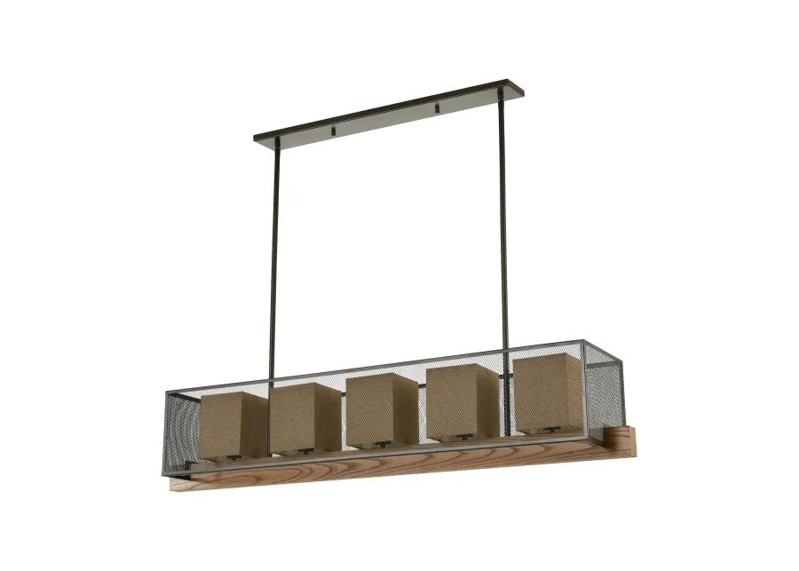 Crossbeam 57" Wide 5-Light Linear Chandelier - Oil Rubbed Bronze