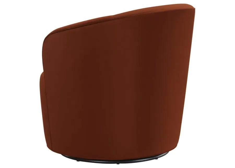 Joyce Sloped Arms Swivel Chair Burnt Orange