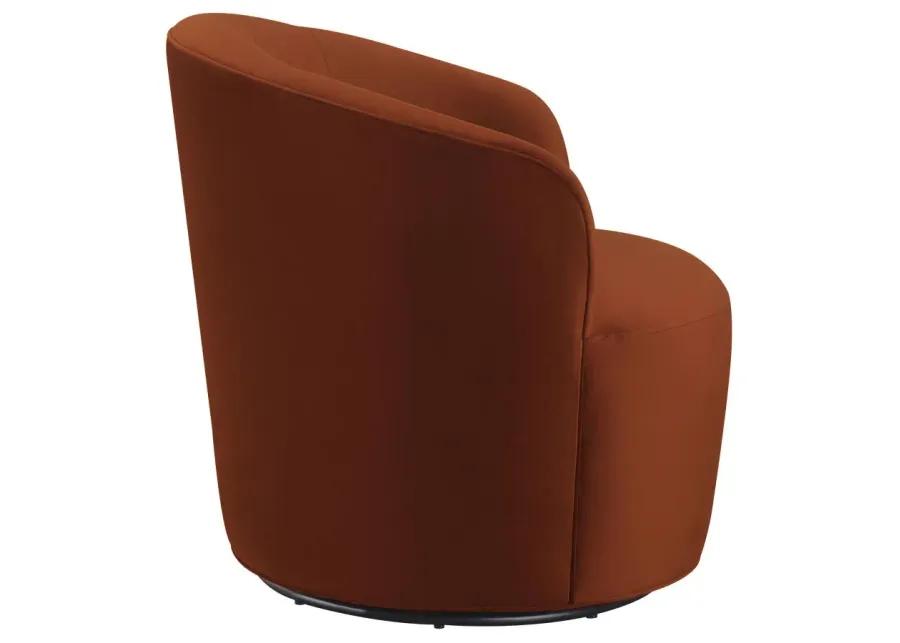 Joyce Sloped Arms Swivel Chair Burnt Orange