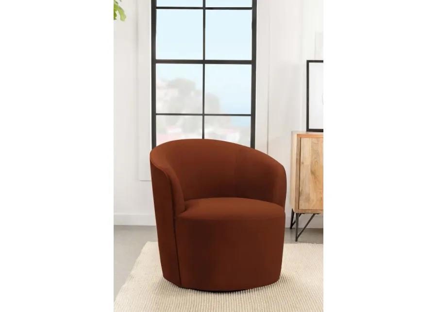 Joyce Sloped Arms Swivel Chair Burnt Orange