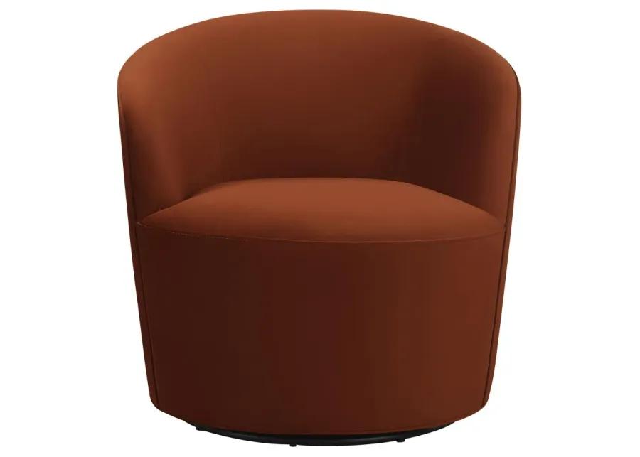 Joyce Sloped Arms Swivel Chair Burnt Orange