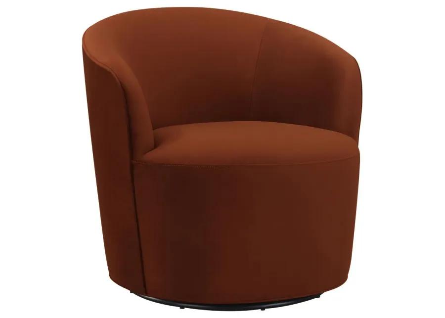 Joyce Sloped Arms Swivel Chair Burnt Orange