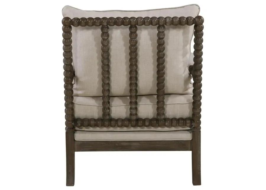 Adolfo Cushion Back Accent Chair Beige And Natural