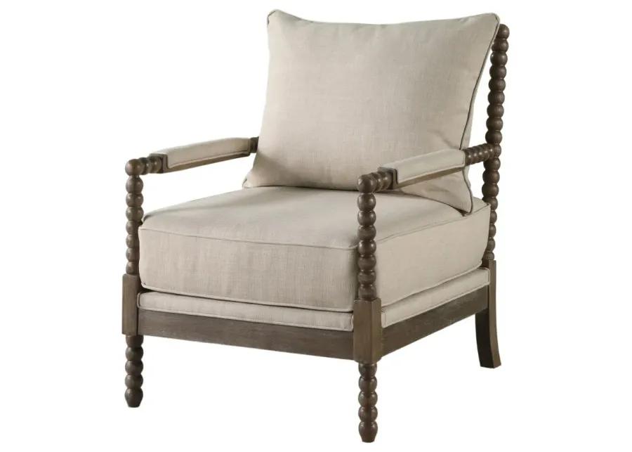 Adolfo Cushion Back Accent Chair Beige And Natural