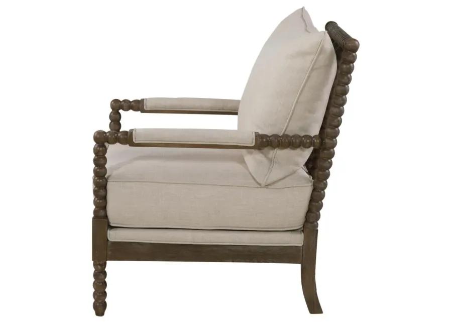 Adolfo Cushion Back Accent Chair Beige And Natural