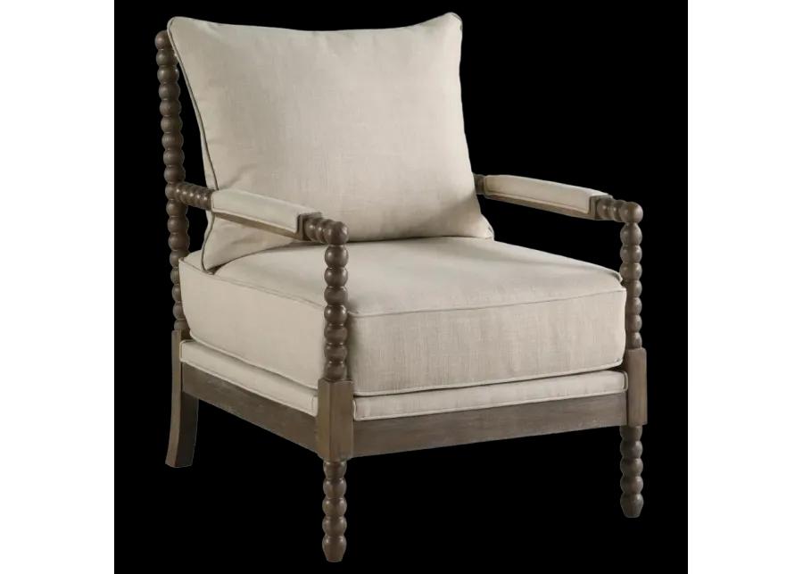 Adolfo Cushion Back Accent Chair Beige And Natural