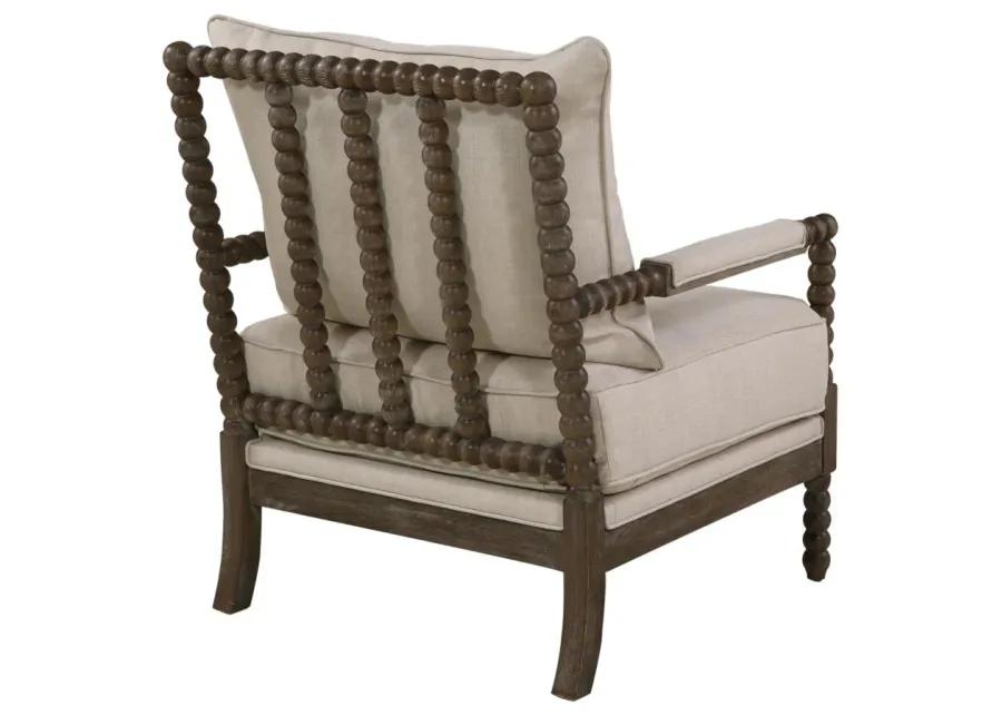 Adolfo Cushion Back Accent Chair Beige And Natural