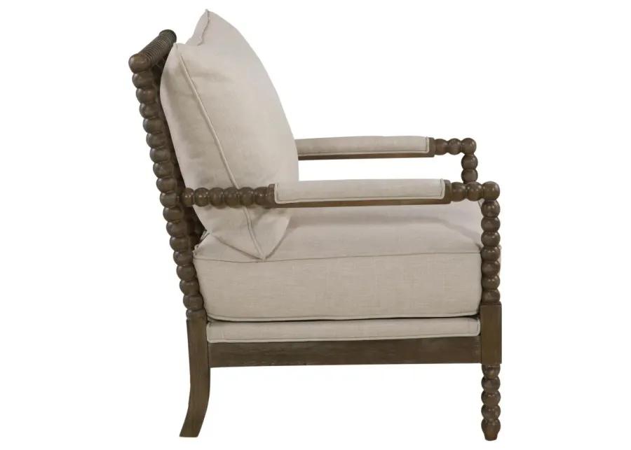 Adolfo Cushion Back Accent Chair Beige And Natural