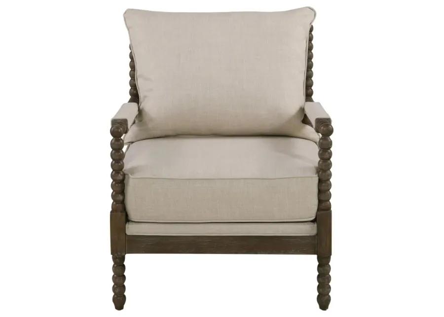 Adolfo Cushion Back Accent Chair Beige And Natural