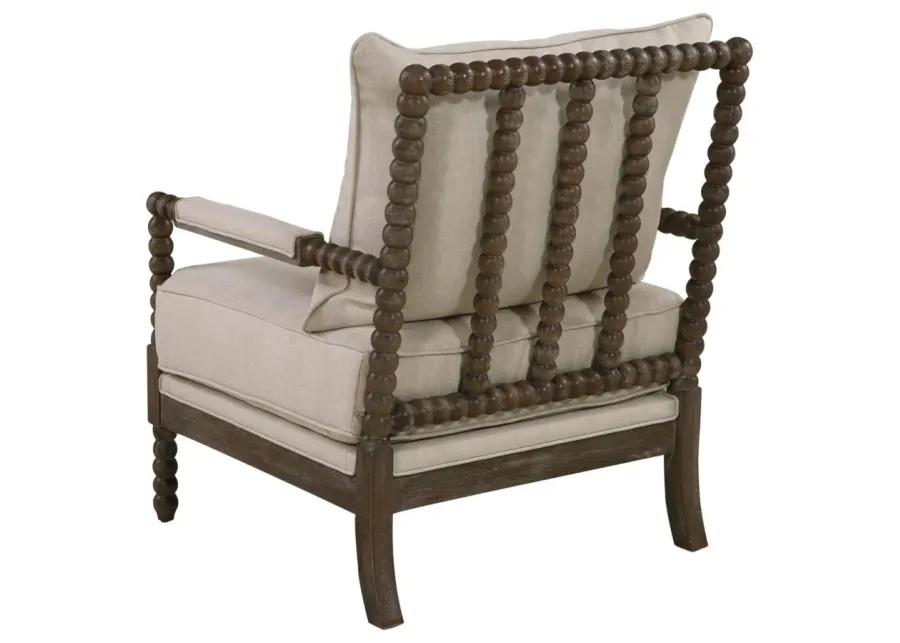 Adolfo Cushion Back Accent Chair Beige And Natural