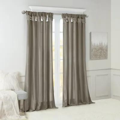 Madison Park Emilia Pewter Twist Tab Lined Window Curtain Panel