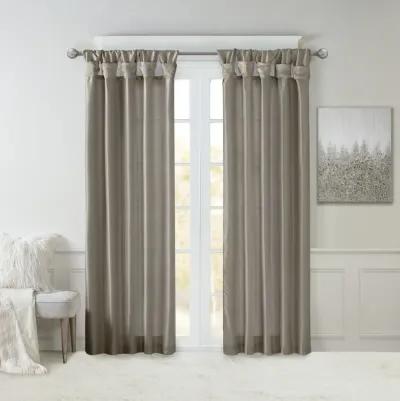 Madison Park Emilia Pewter Twist Tab Lined Window Curtain Panel