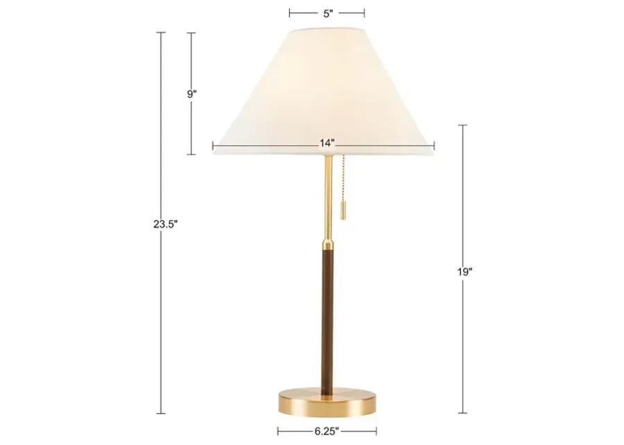 INK+IVY Bromley Gold/Brown Two Tone Pull-chain Table Lamp