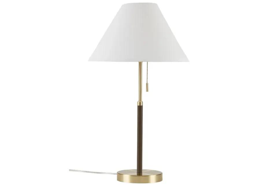 INK+IVY Bromley Gold/Brown Two Tone Pull-chain Table Lamp