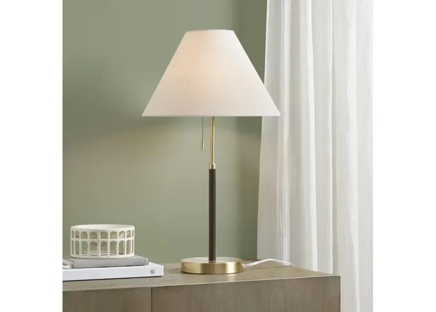 INK+IVY Bromley Gold/Brown Two Tone Pull-chain Table Lamp