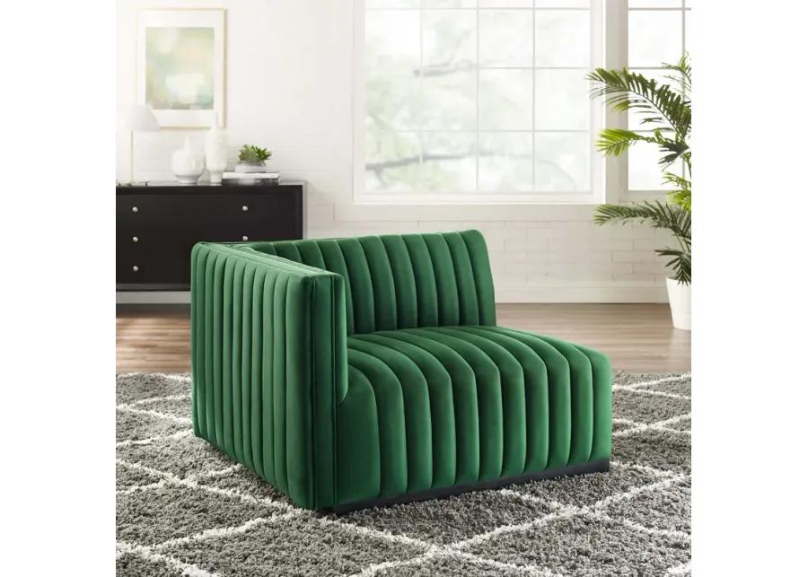 Conjure Channel Tufted Performance Velvet Left-Arm Chair